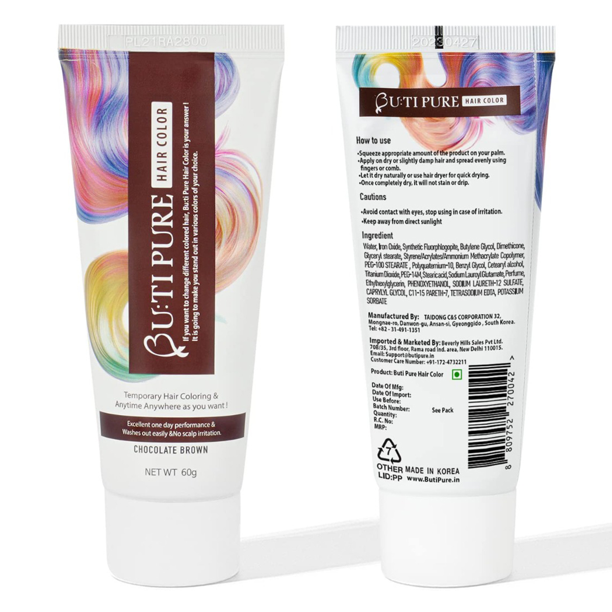 Butipure Chocolate Brown Hair Colour, 60 gm, Pack of 1 Butipure Chocolate Brown Hair Colour, 60 gm, Pack of 1