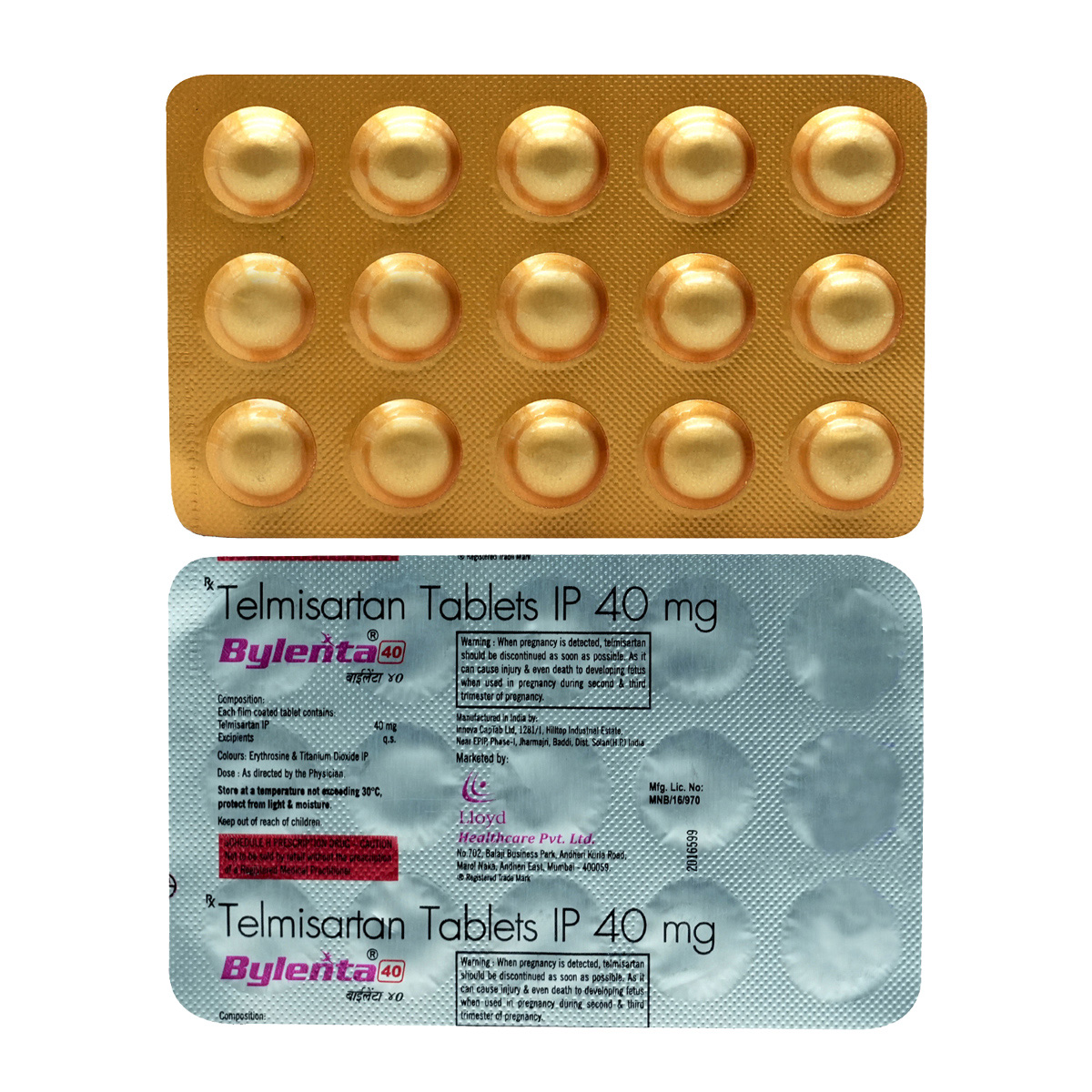 Bylenta 40 mg Tablet 15's, Pack of 15 TABLETS Bylenta 40 mg Tablet 15's, Pack of 15 TABLETS