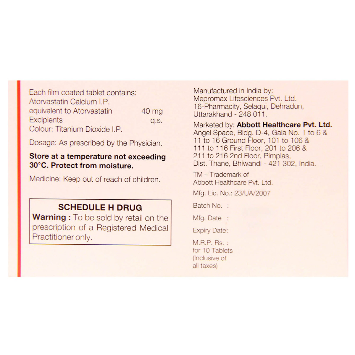 Caat 40 Tablet 10's, Pack of 10 TABLETS Caat 40 Tablet 10's, Pack of 10 TABLETS