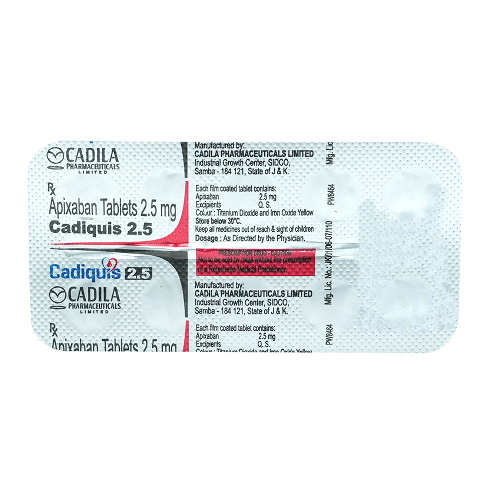 Cadiquis 2.5 Tablet 10's, Pack of 10 TABLETS Cadiquis 2.5 Tablet 10's, Pack of 10 TABLETS