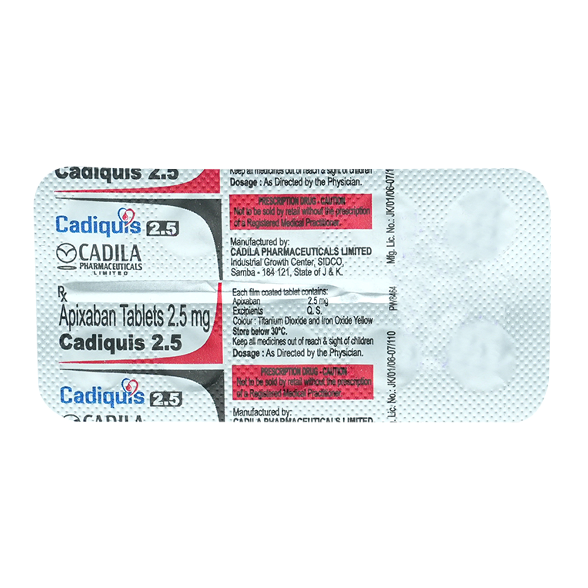 Cadiquis 2.5 Tablet 10's, Pack of 10 TABLETS Cadiquis 2.5 Tablet 10's, Pack of 10 TABLETS