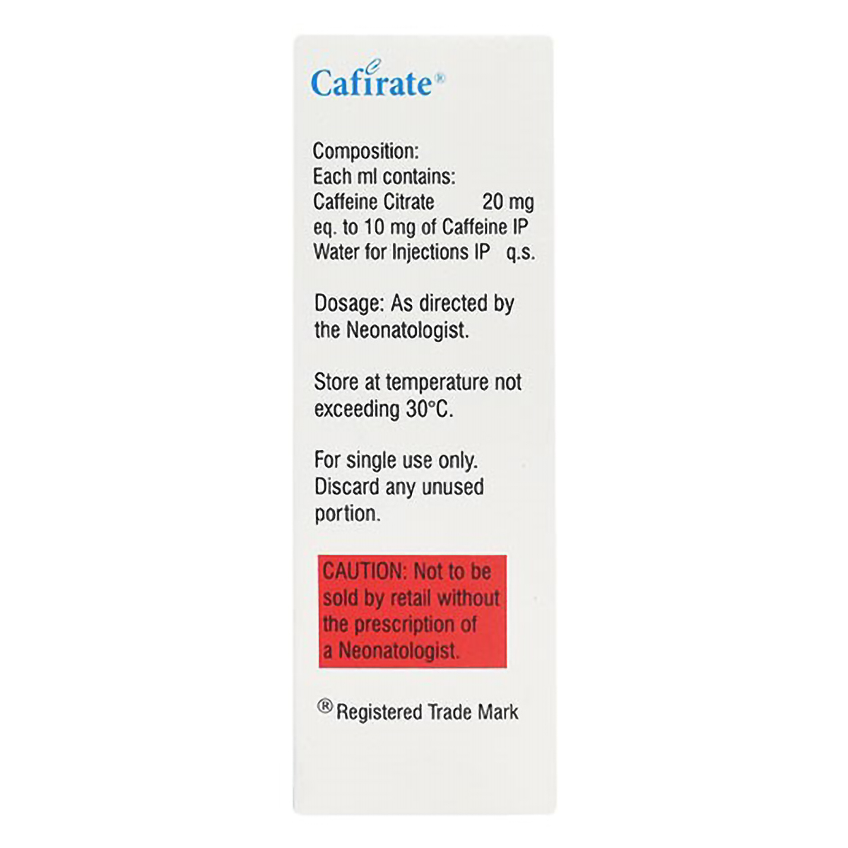 CAFIRATE SOLUTION 1.5ML, Pack of 1 Solution CAFIRATE SOLUTION 1.5ML, Pack of 1 Solution