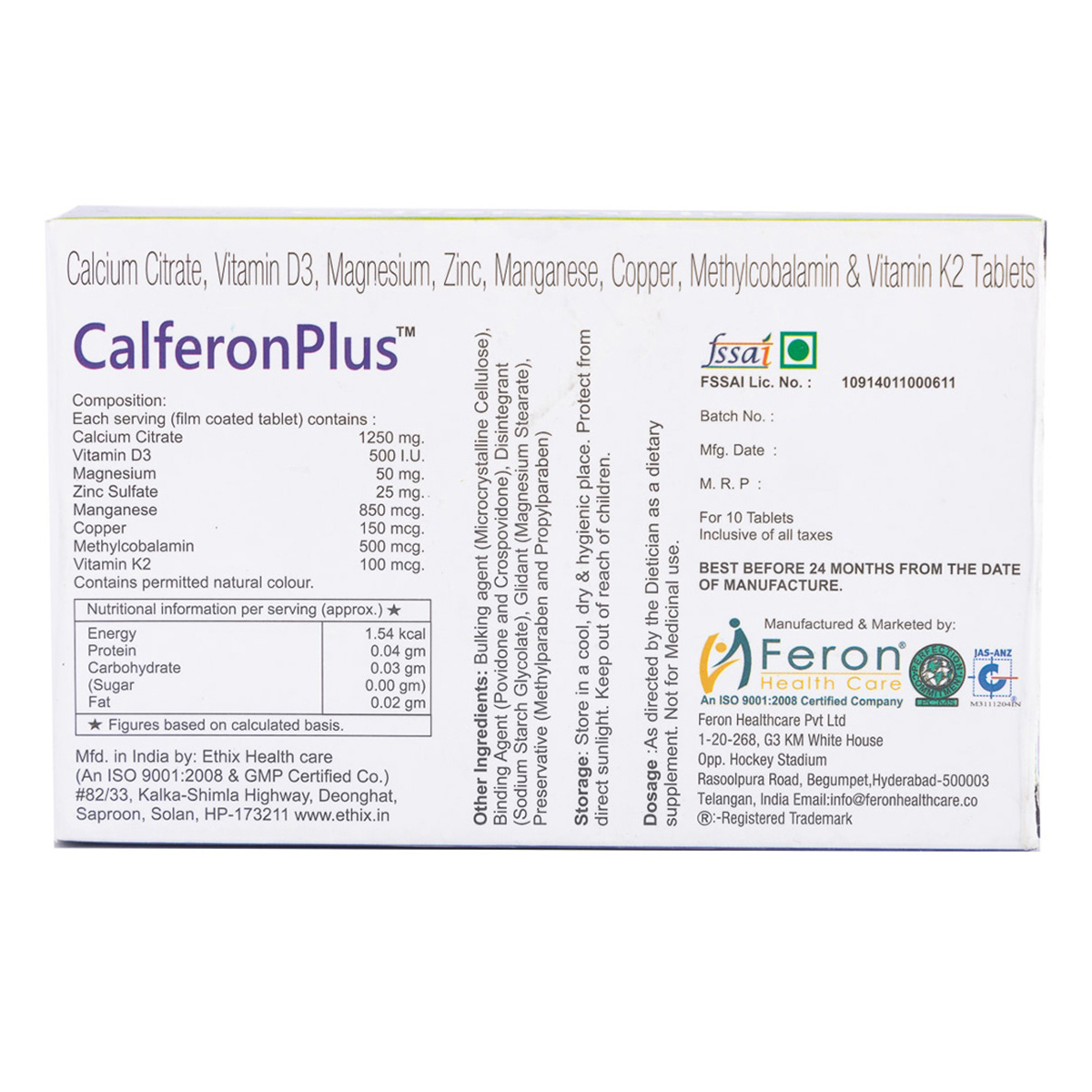Calferon Plus Tablet 10's, Pack of 10 Calferon Plus Tablet 10's, Pack of 10