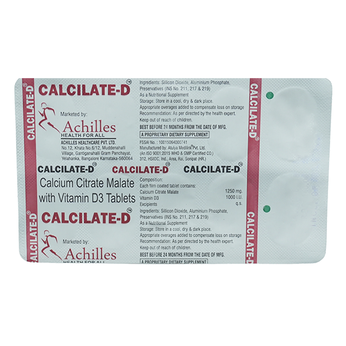 Calcilate-D Tablet 10's, Pack of 10 TABLETS Calcilate-D Tablet 10's, Pack of 10 TABLETS