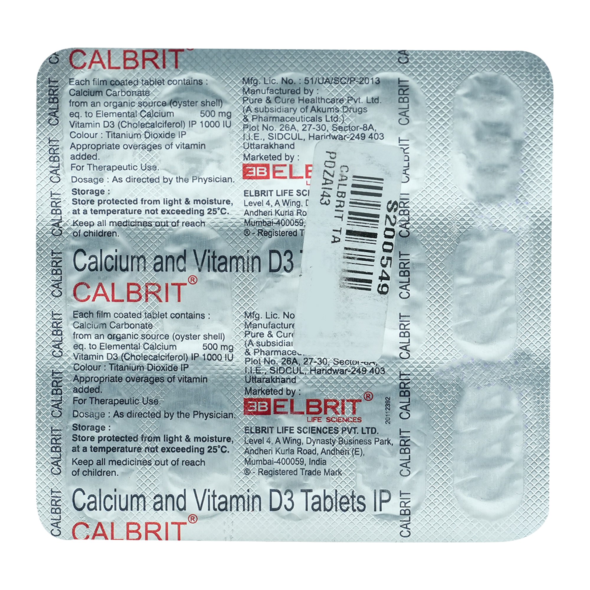 Calbrit Tablet 15's, Pack of 15 TabletS Calbrit Tablet 15's, Pack of 15 TabletS