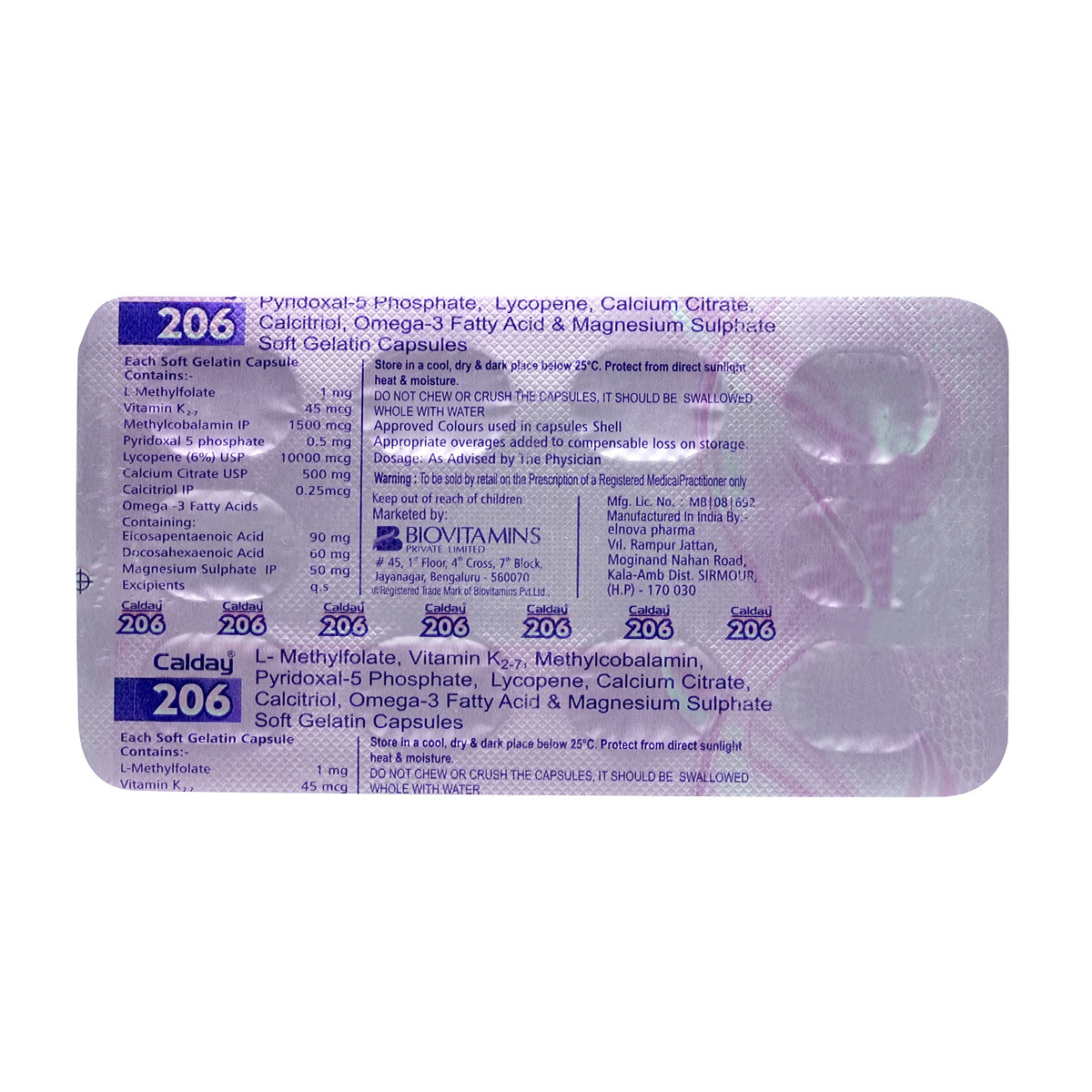 Calday 206 Capsule 10's, Pack of 10 Calday 206 Capsule 10's, Pack of 10