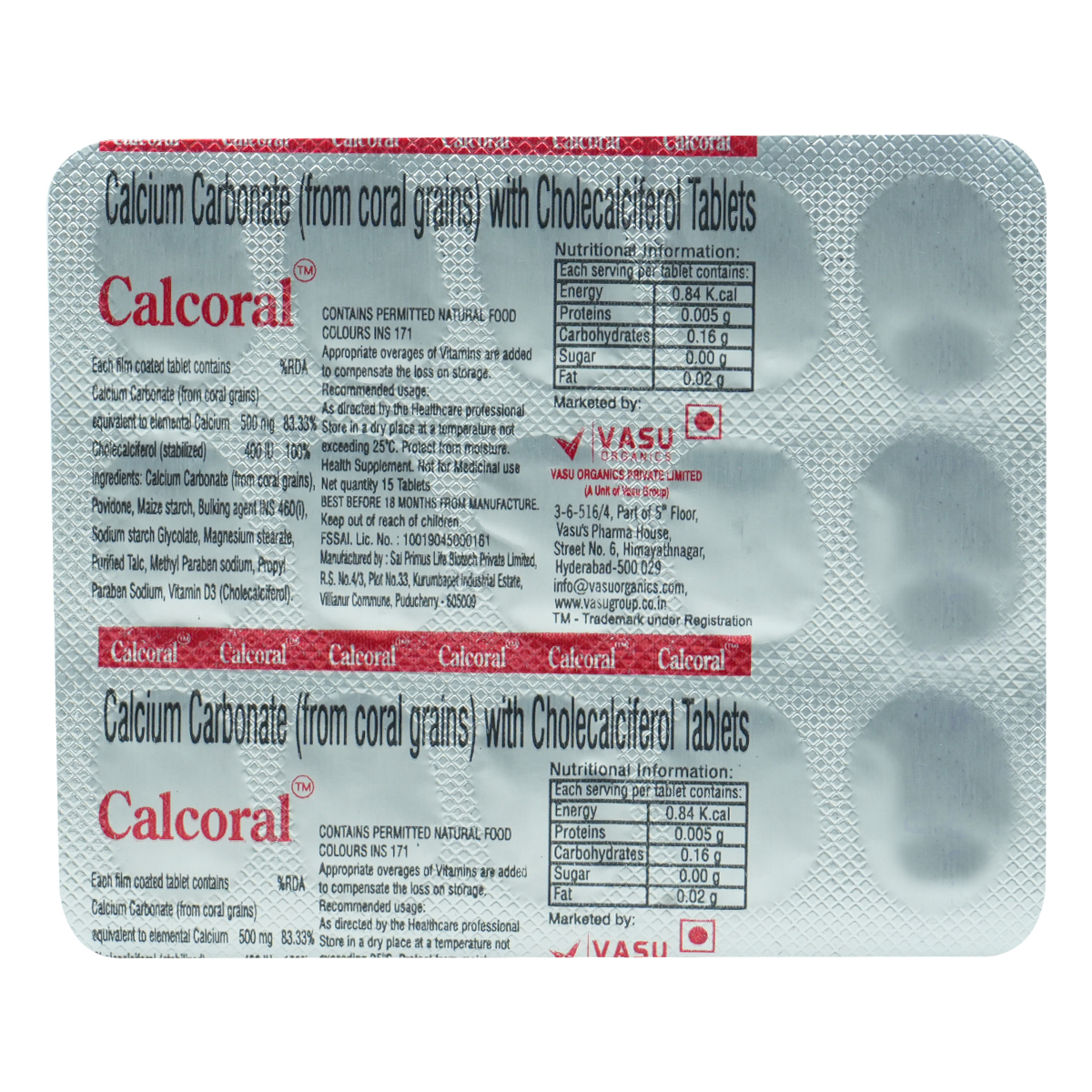 Calcoral Tablet 15's, Pack of 15 Calcoral Tablet 15's, Pack of 15