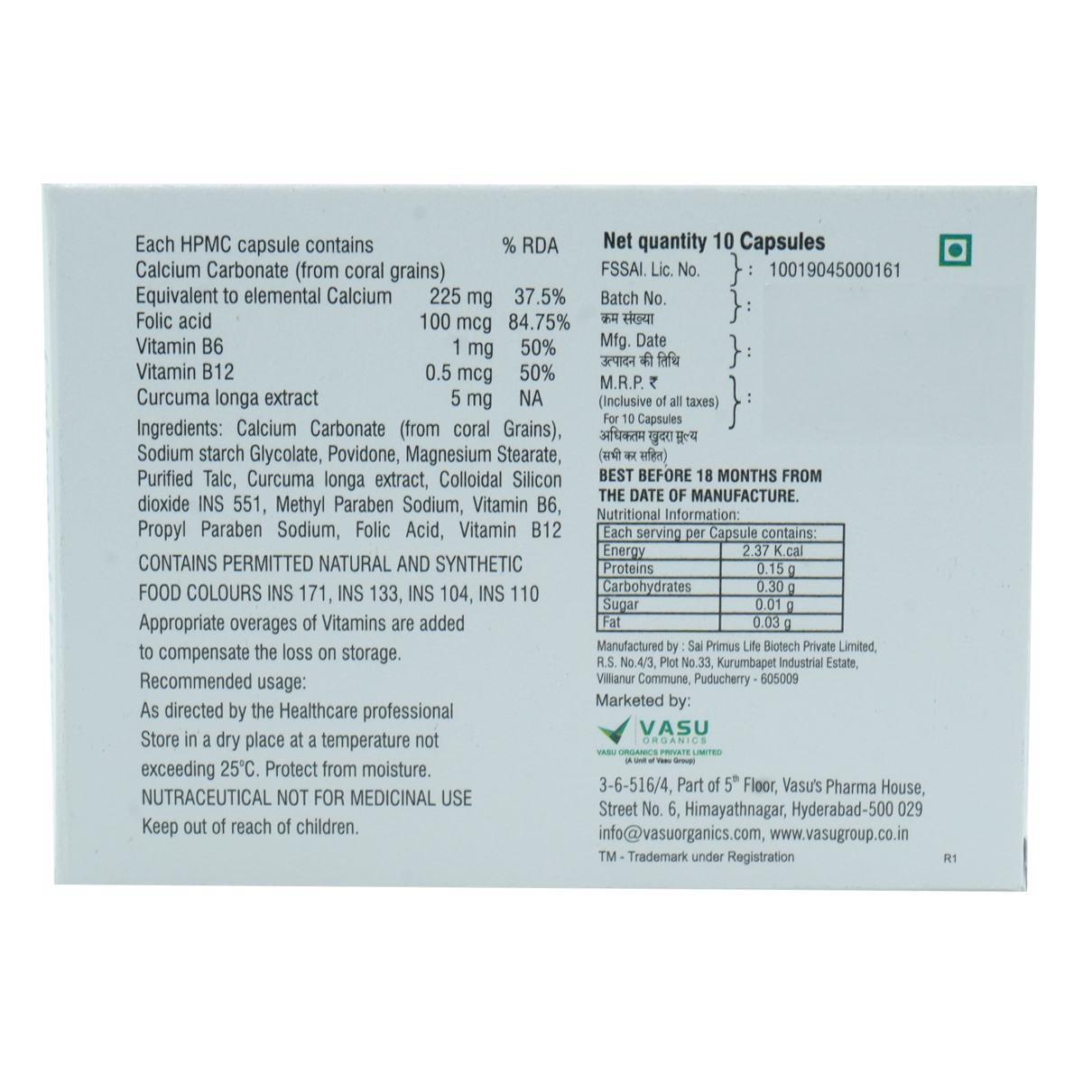 Calcoral Plus Cap 10'S, Pack of 10 CAPSULES Calcoral Plus Cap 10'S, Pack of 10 CAPSULES