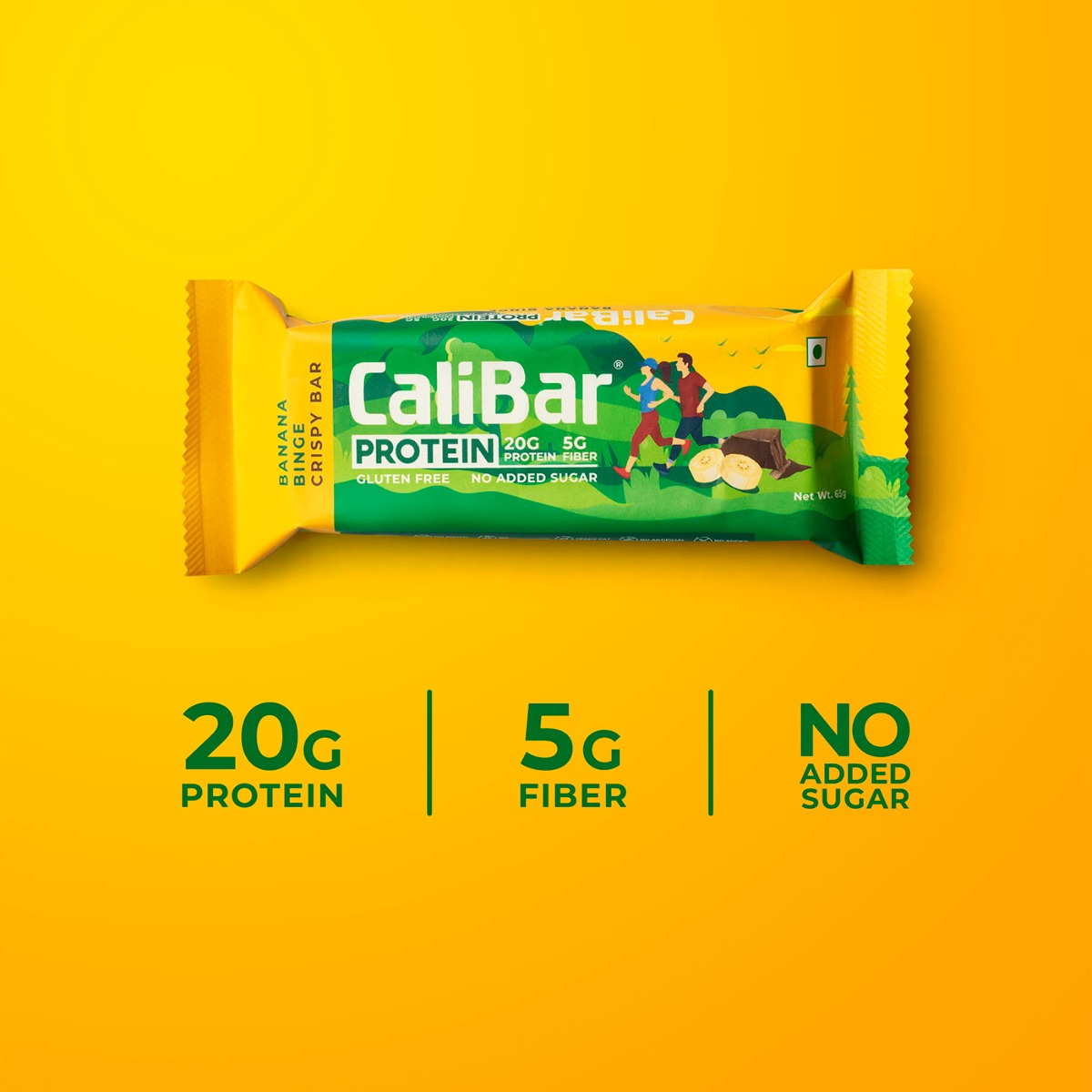 Calibar Protein Banana Binge Crispy Bar, 65 gm, Pack of 1 Calibar Protein Banana Binge Crispy Bar, 65 gm, Pack of 1