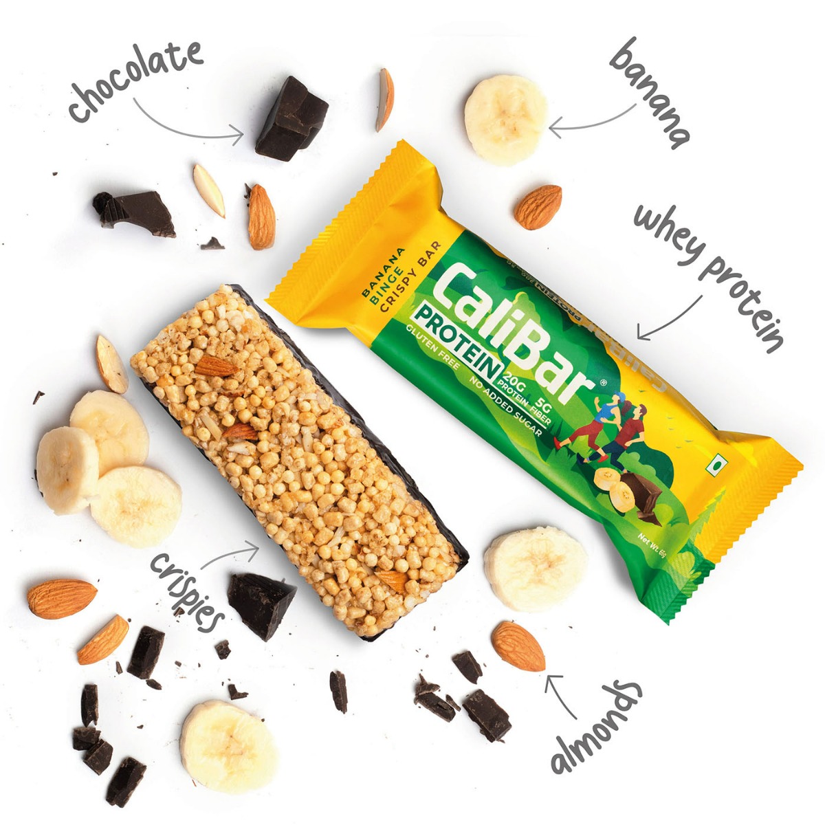 Calibar Protein Banana Binge Crispy Bar, 65 gm, Pack of 1 Calibar Protein Banana Binge Crispy Bar, 65 gm, Pack of 1