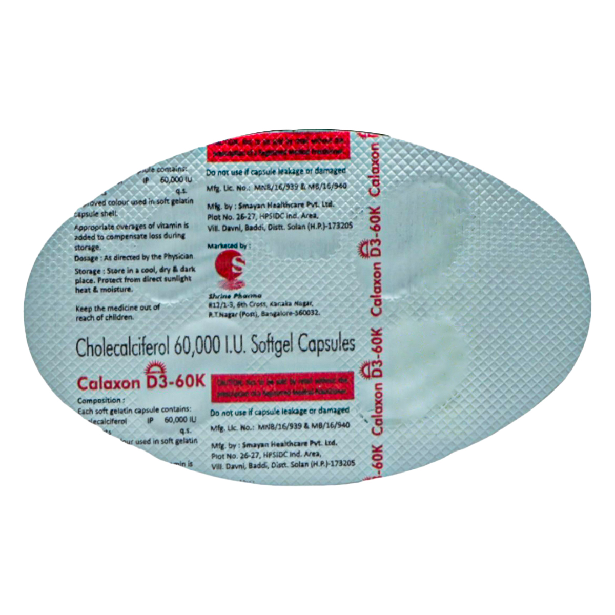 Calaxon D3-60K Softgel Capsule 4's, Pack of 4 Calaxon D3-60K Softgel Capsule 4's, Pack of 4