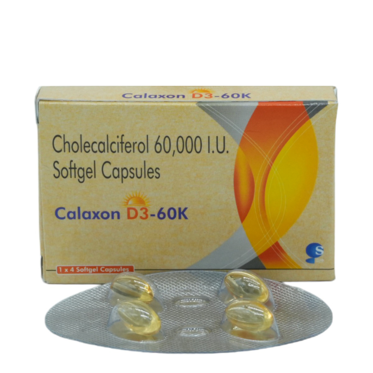 Calaxon D3-60K Softgel Capsule 4's, Pack of 4 Calaxon D3-60K Softgel Capsule 4's, Pack of 4