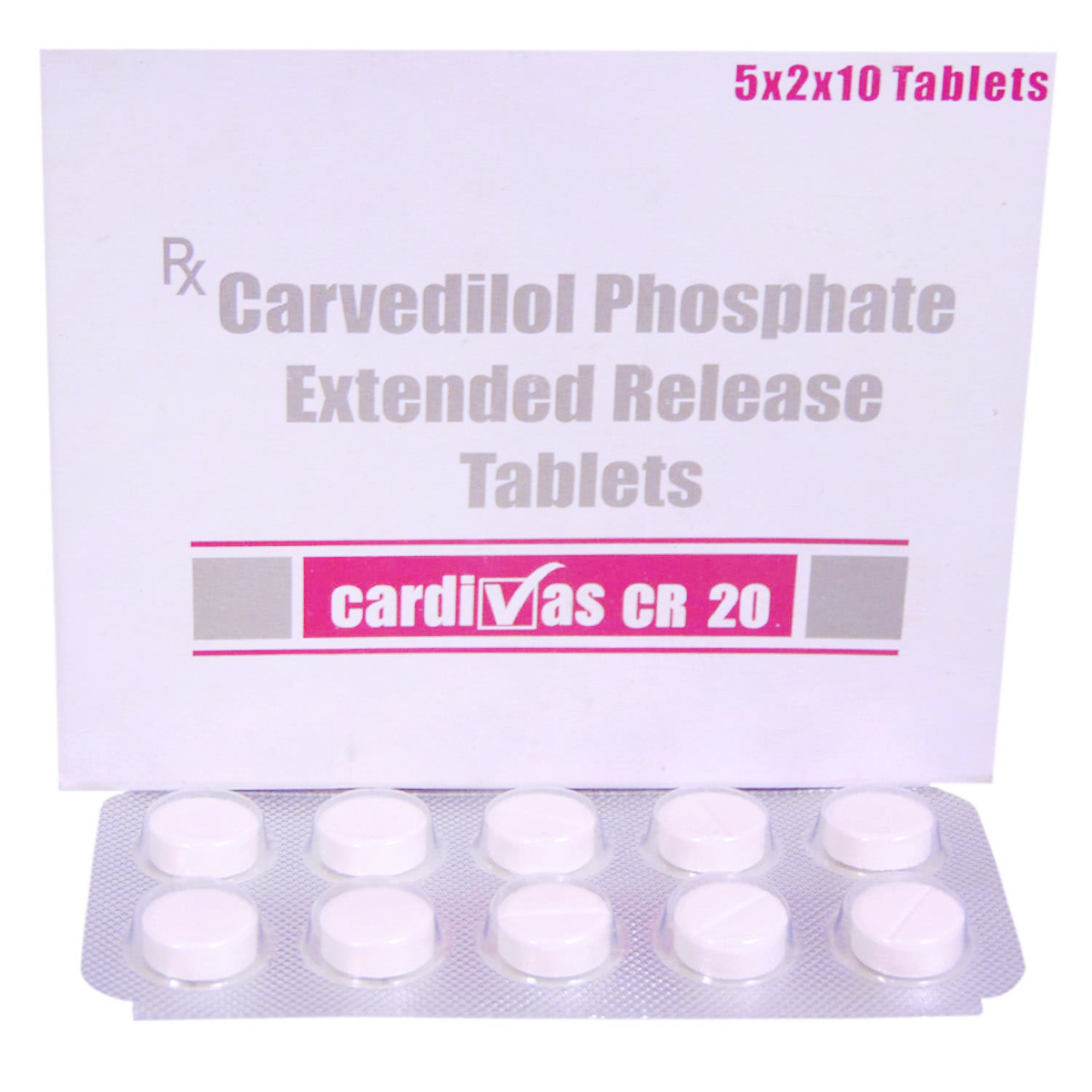 Cardivas CR 20 Tablet 10's, Pack of 10 TABLETS Cardivas CR 20 Tablet 10's, Pack of 10 TABLETS