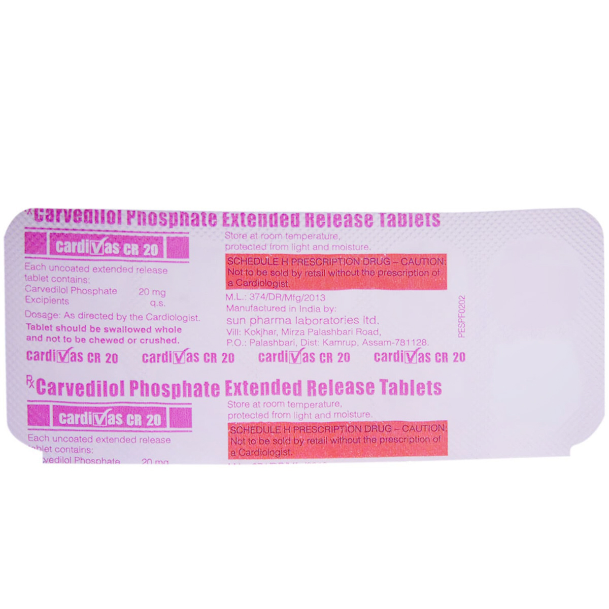 Cardivas CR 20 Tablet 10's, Pack of 10 TABLETS Cardivas CR 20 Tablet 10's, Pack of 10 TABLETS