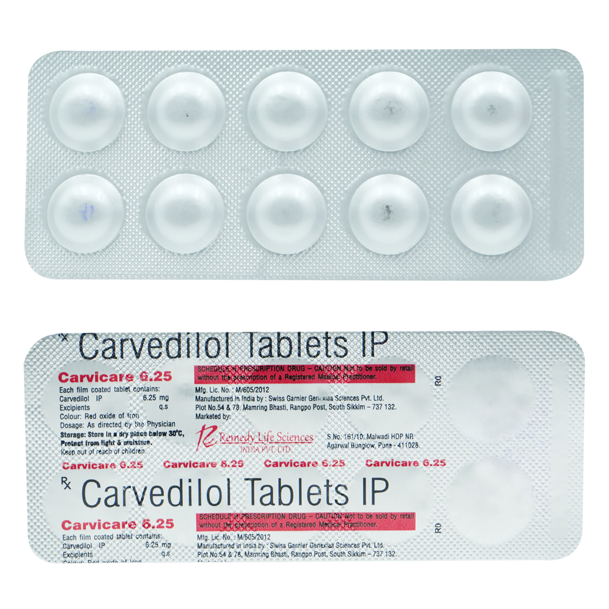 Carvicare 6.25 Tablet 10's, Pack of 10 TabletS Carvicare 6.25 Tablet 10's, Pack of 10 TabletS