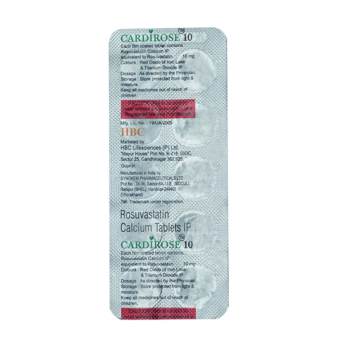 Cardirose 10 Tablet 10's, Pack of 10 TabletS Cardirose 10 Tablet 10's, Pack of 10 TabletS