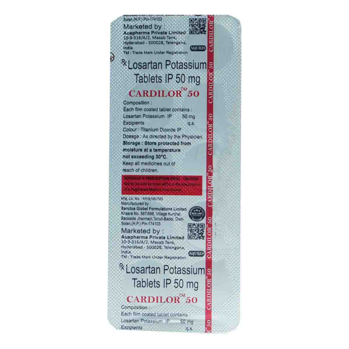 Cardilor 50 Tablet 10's, Pack of 10 TabletS Cardilor 50 Tablet 10's, Pack of 10 TabletS