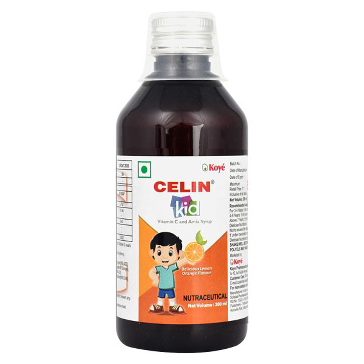 Celin Kid Lemon Orange Syrup 100 ml, Pack of 1 Celin Kid Lemon Orange Syrup 100 ml, Pack of 1