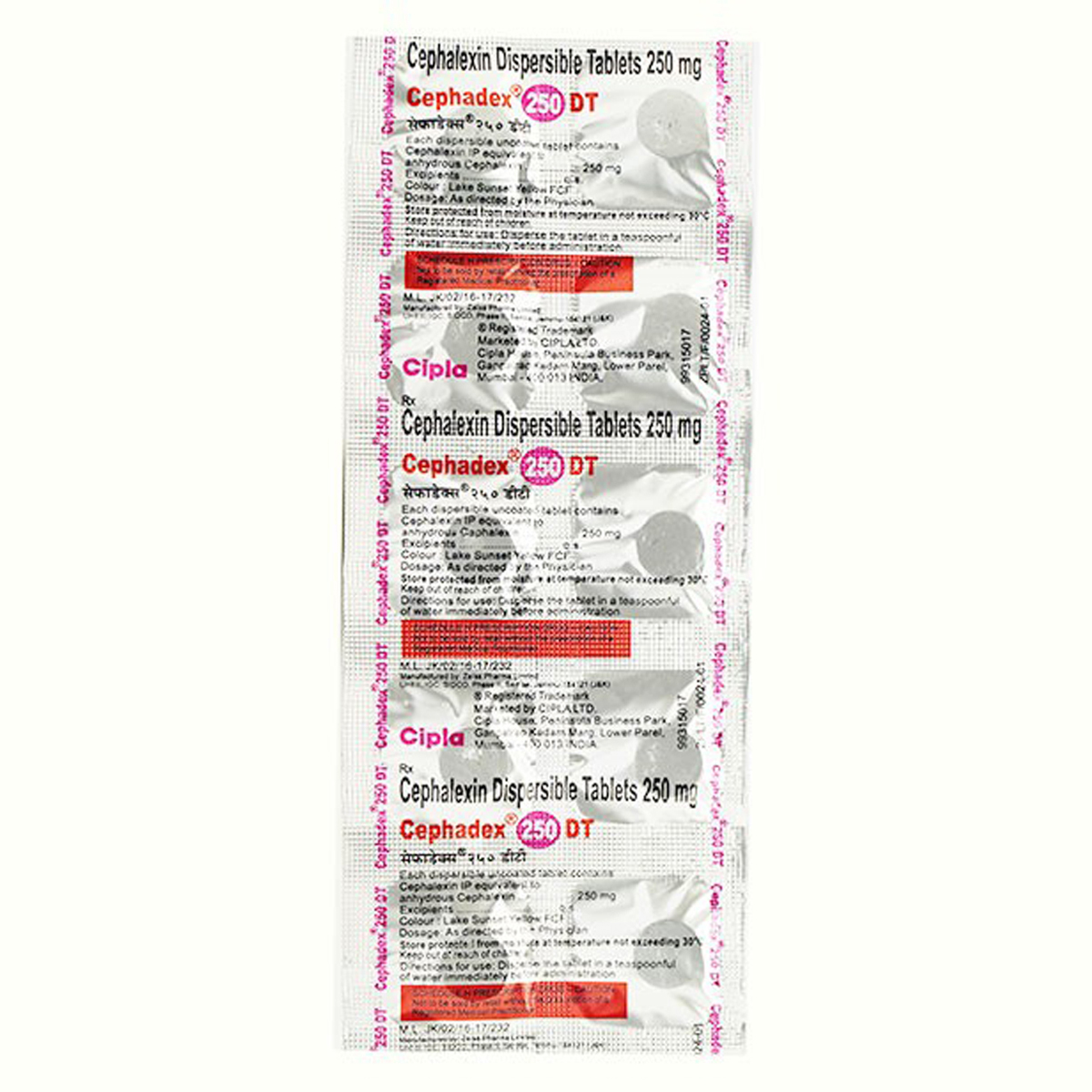 Cephadex DT 250 Tablet 10's, Pack of 10 TabletS Cephadex DT 250 Tablet 10's, Pack of 10 TabletS