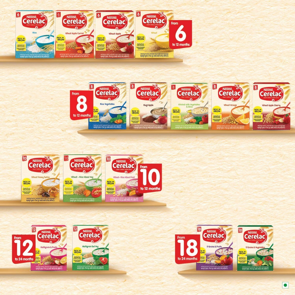 Nestle Cerelac Baby Cereal with Milk Wheat Rice Mixed Fruit (From 10 to 12 Months) Powder, 300 gm Refill Pack, Pack of 1