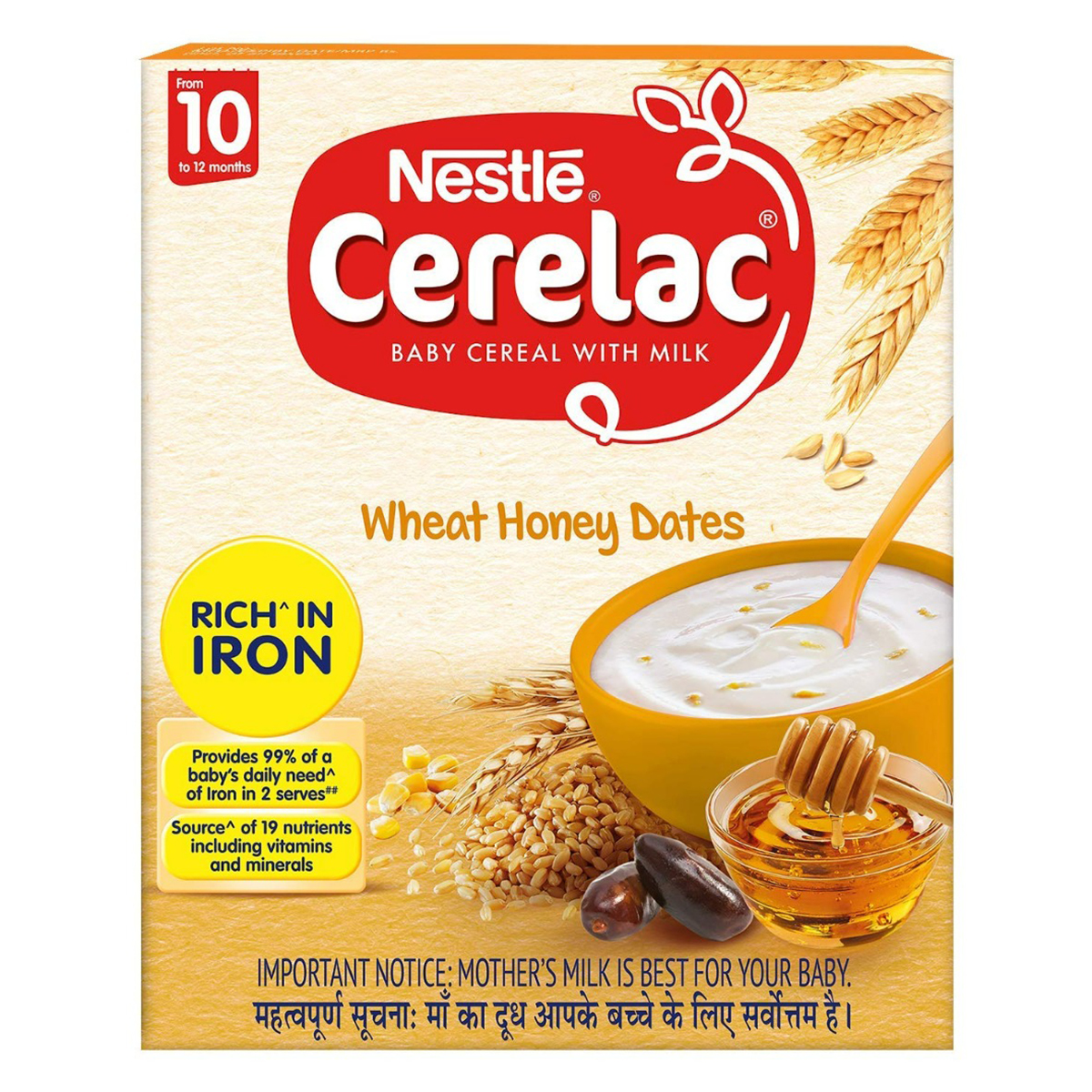 Nestle Cerelac Baby Cereal with Milk Wheat Honey Dates (From 10 to 12 Months) Powder, 300 gm Refill Pack