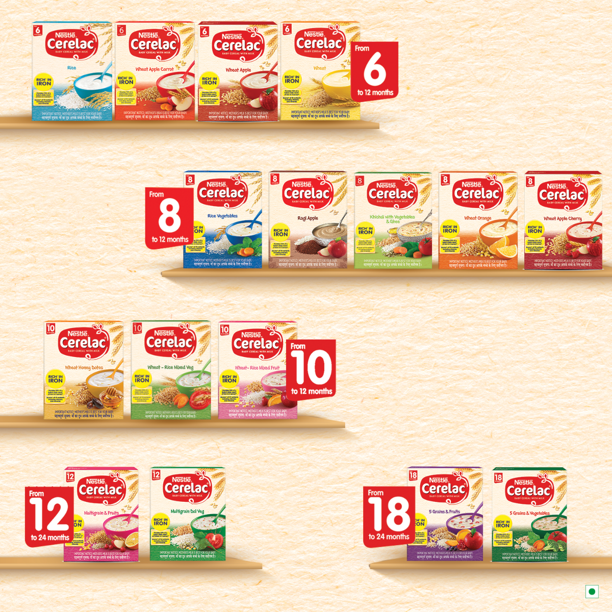 Nestle Cerelac Baby Cereal with Milk Wheat Rice Mixed Veg (From 10 to 12 Months) Powder, 300 gm Refill Pack, Pack of 1