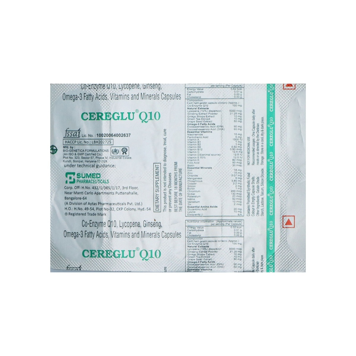 Cereglu Q10 Capsule 10's, Pack of 10 Cereglu Q10 Capsule 10's, Pack of 10