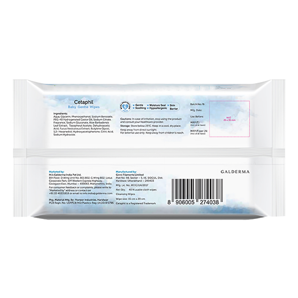 Cetaphil Baby Gentle Wipes, 40 Count, Pack of 1 Cetaphil Baby Gentle Wipes, 40 Count, Pack of 1