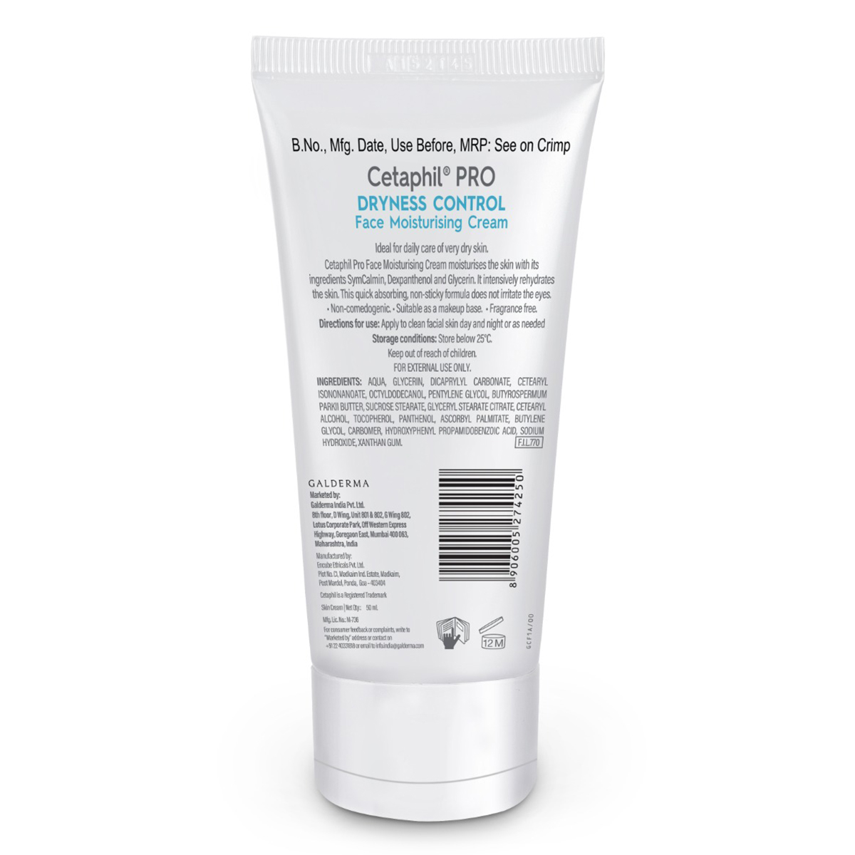 Cetaphil Pro Face Moisturising Cream 50 ml | Controls Dryness | For Dry Skin, Pack of 1 Cetaphil Pro Face Moisturising Cream 50 ml | Controls Dryness | For Dry Skin, Pack of 1