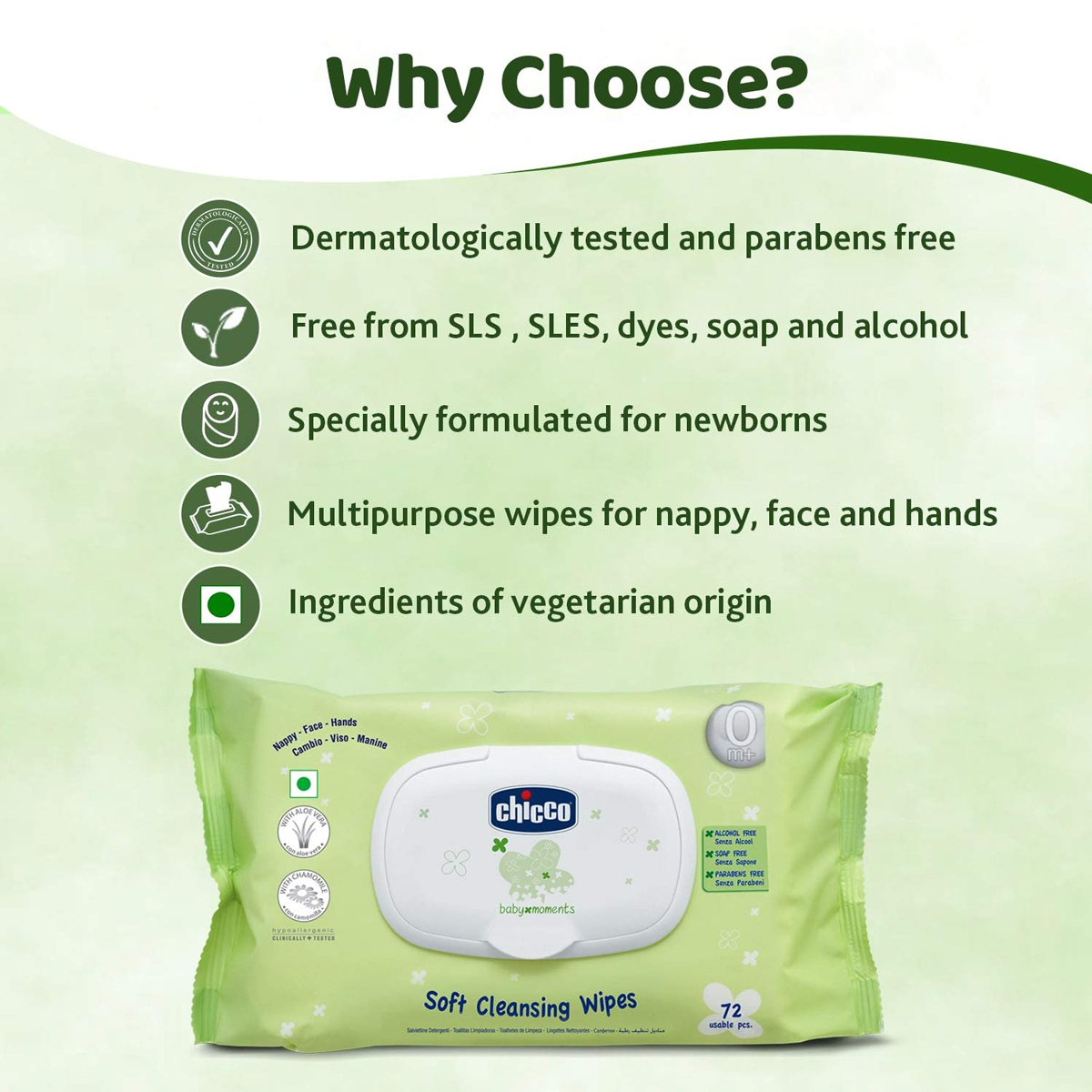 Chicco Baby Moments Soft Cleansing Baby Wipes, 144 Count (2 x 72 Wipes), Pack of 1 Chicco Baby Moments Soft Cleansing Baby Wipes, 144 Count (2 x 72 Wipes), Pack of 1