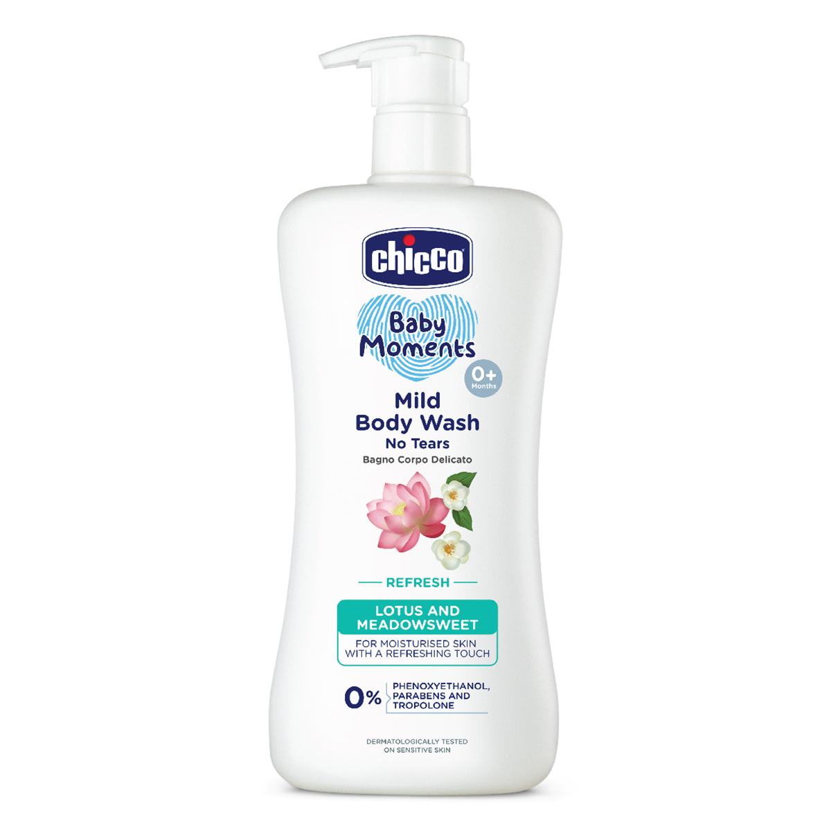 Chicco Baby Moments Refresh Mild Body Wash, 500 ml, Pack of 1