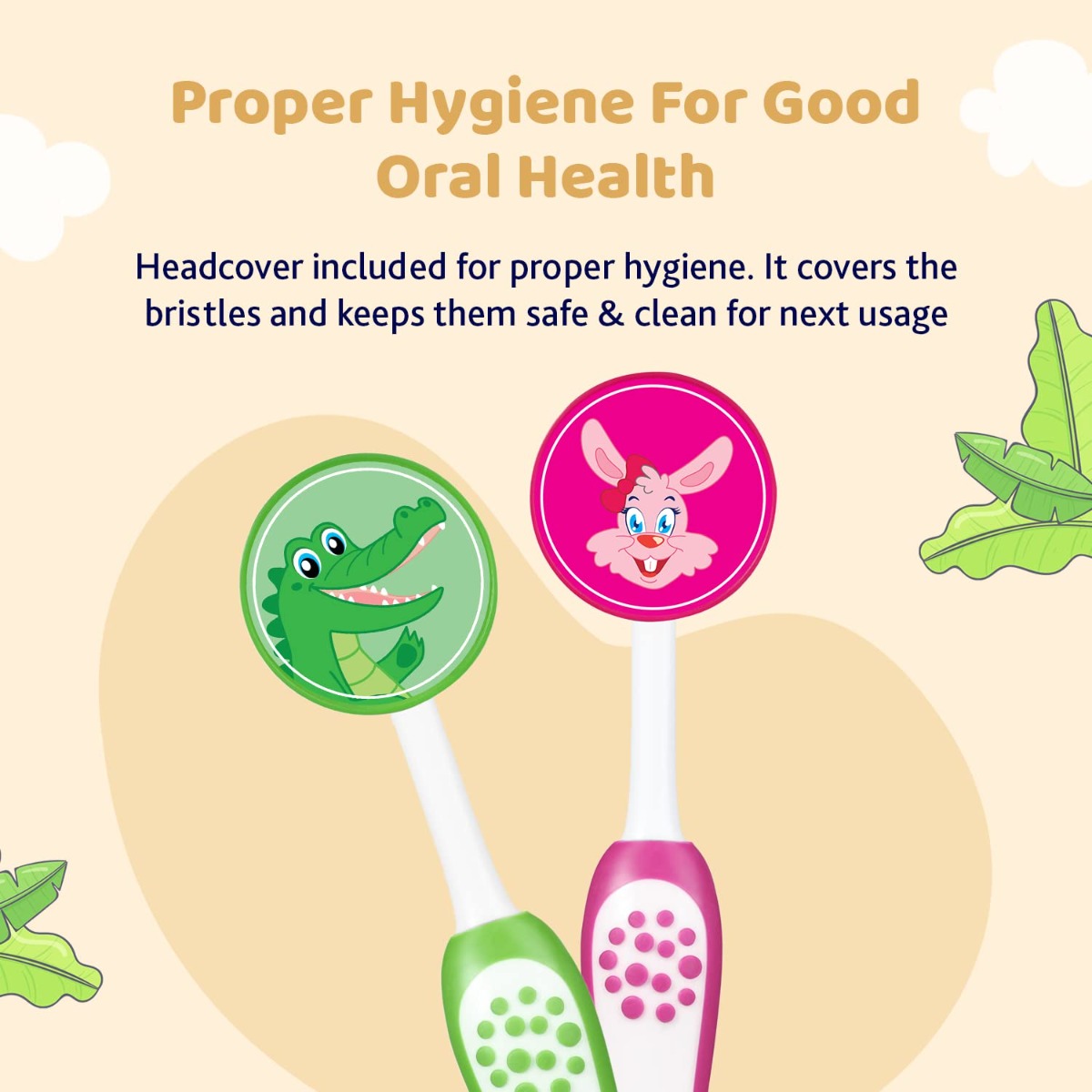 Chicco Soft Pink & Green Toothbrush for 3-8 Year Kids, 2 Count, Pack of 1 Chicco Soft Pink & Green Toothbrush for 3-8 Year Kids, 2 Count, Pack of 1