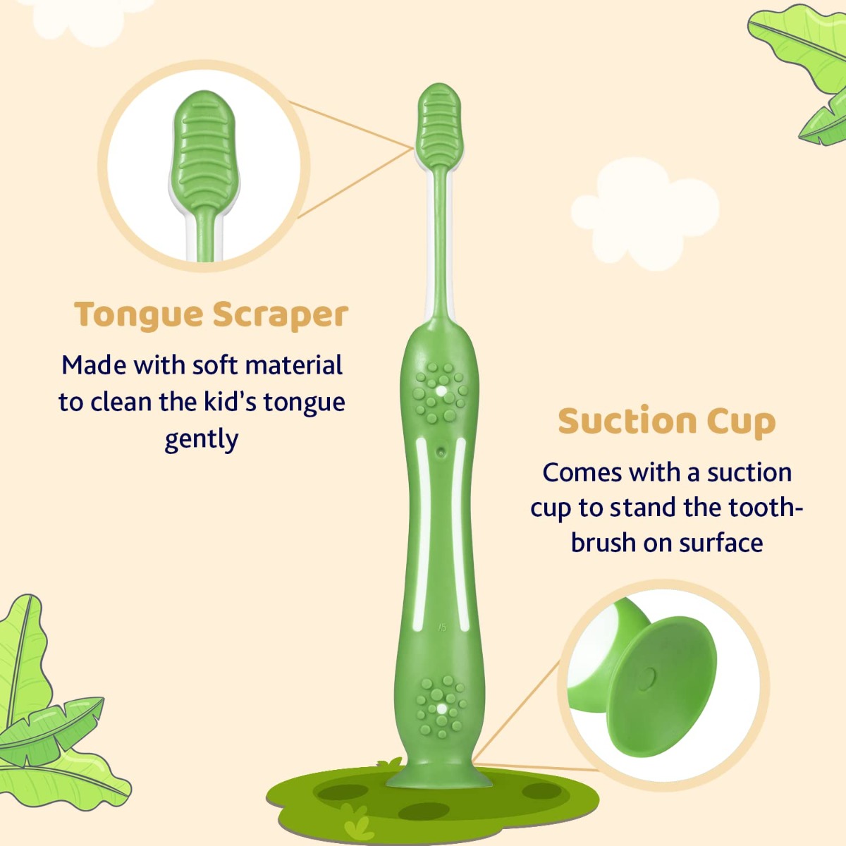 Chicco Soft Pink & Green Toothbrush for 3-8 Year Kids, 2 Count, Pack of 1 Chicco Soft Pink & Green Toothbrush for 3-8 Year Kids, 2 Count, Pack of 1