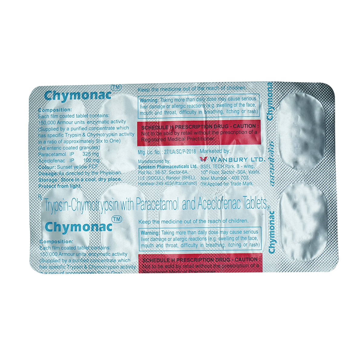 Chymonac Tablet 10's, Pack of 10 TABLETS Chymonac Tablet 10's, Pack of 10 TABLETS