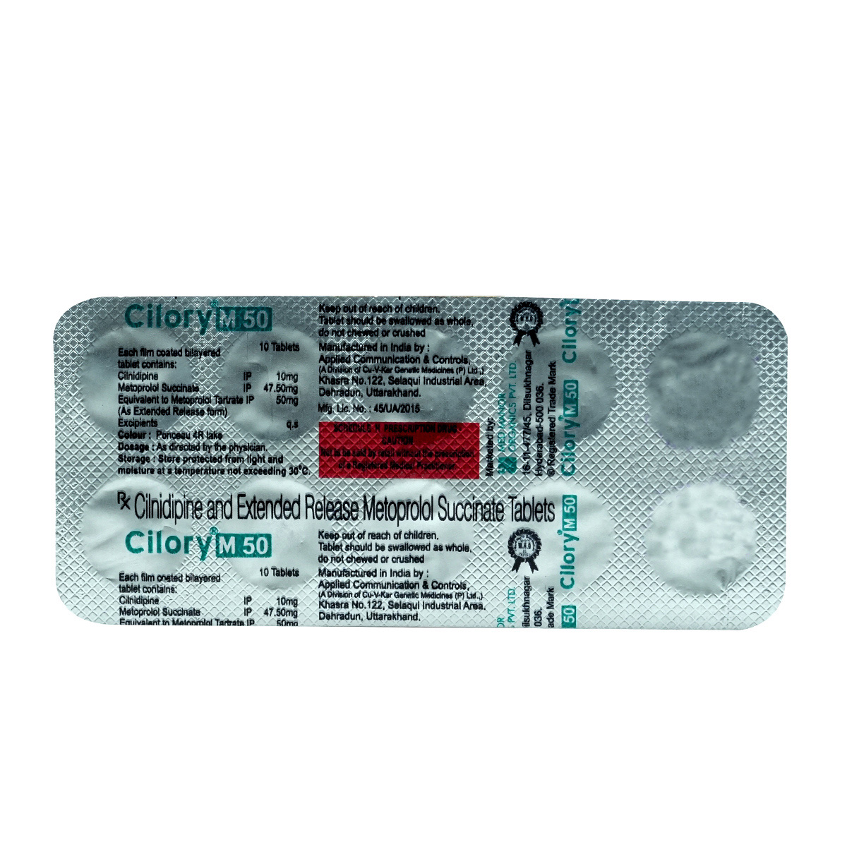 Cilory M 50 mg Tablet 10's, Pack of 10 TabletS Cilory M 50 mg Tablet 10's, Pack of 10 TabletS
