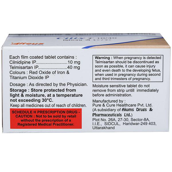 Cilix T 10/40mg Tablet 15's, Pack of 15 TABLETS Cilix T 10/40mg Tablet 15's, Pack of 15 TABLETS