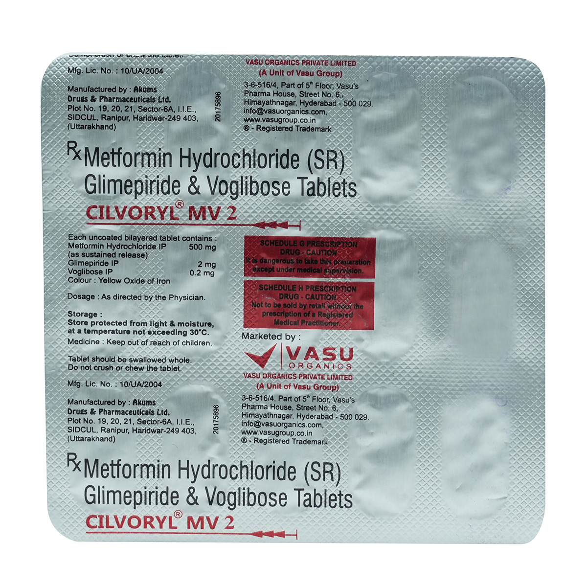 Cilvoryl MV 2 Tablet 15's, Pack of 15 TabletS Cilvoryl MV 2 Tablet 15's, Pack of 15 TabletS