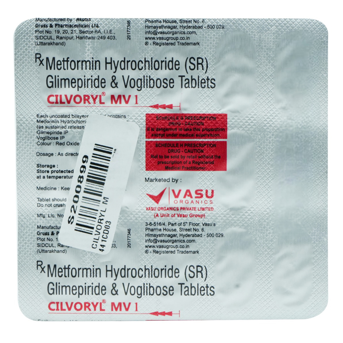 Cilvoryl MV 1 Tablet 15's, Pack of 15 TABLETS Cilvoryl MV 1 Tablet 15's, Pack of 15 TABLETS