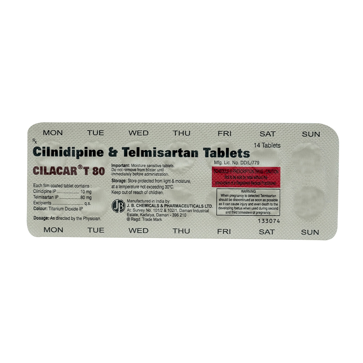Cilacar T 80 Tablet 14's, Pack of 14 TabletS Cilacar T 80 Tablet 14's, Pack of 14 TabletS