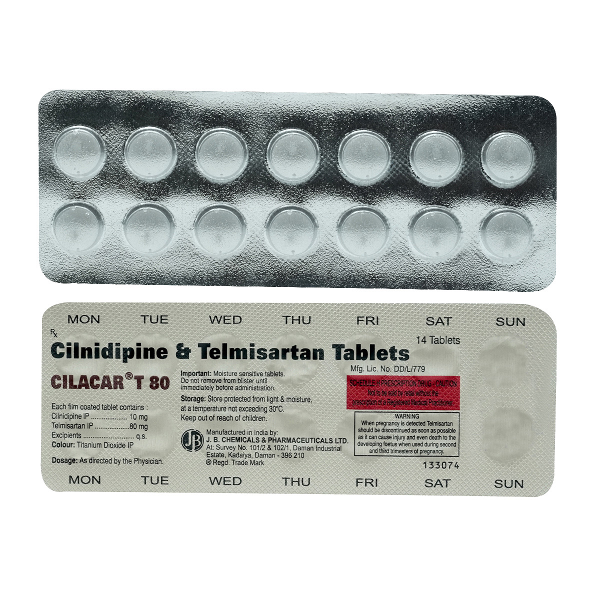 Cilacar T 80 Tablet 14's, Pack of 14 TabletS Cilacar T 80 Tablet 14's, Pack of 14 TabletS