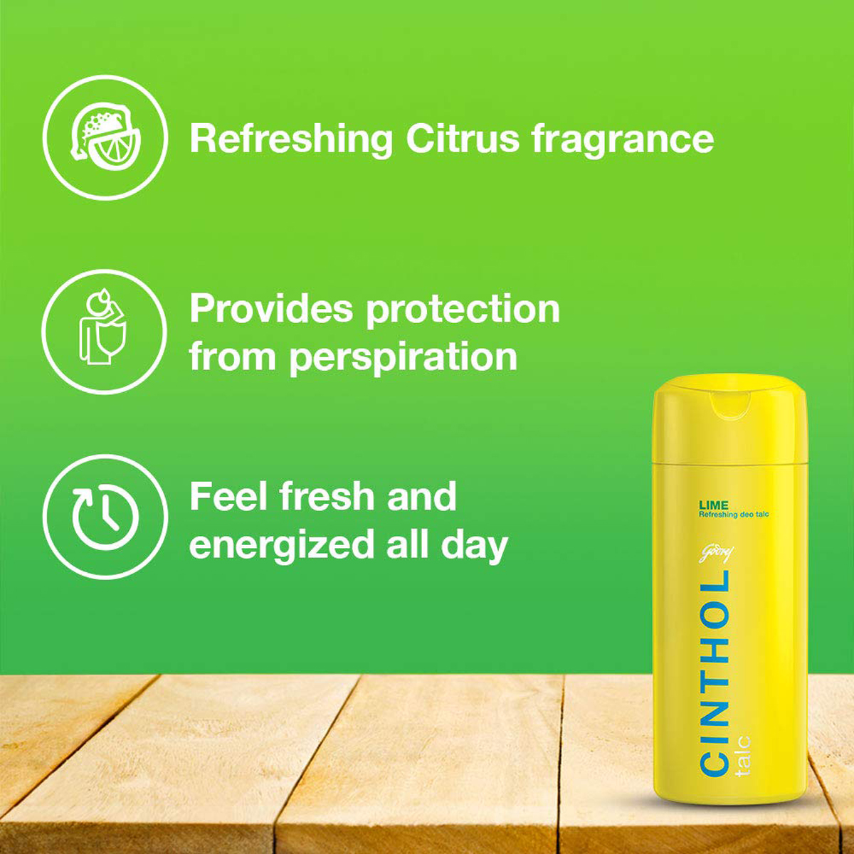 Godrej Cinthol Lime Talcum Powder 300 gm | Protects Against Persipiration | Keeps Skin Fresh & Energies With Citrus Fragrance, Pack of 1 Godrej Cinthol Lime Talcum Powder 300 gm | Protects Against Persipiration | Keeps Skin Fresh & Energies With Citrus Fragrance, Pack of 1