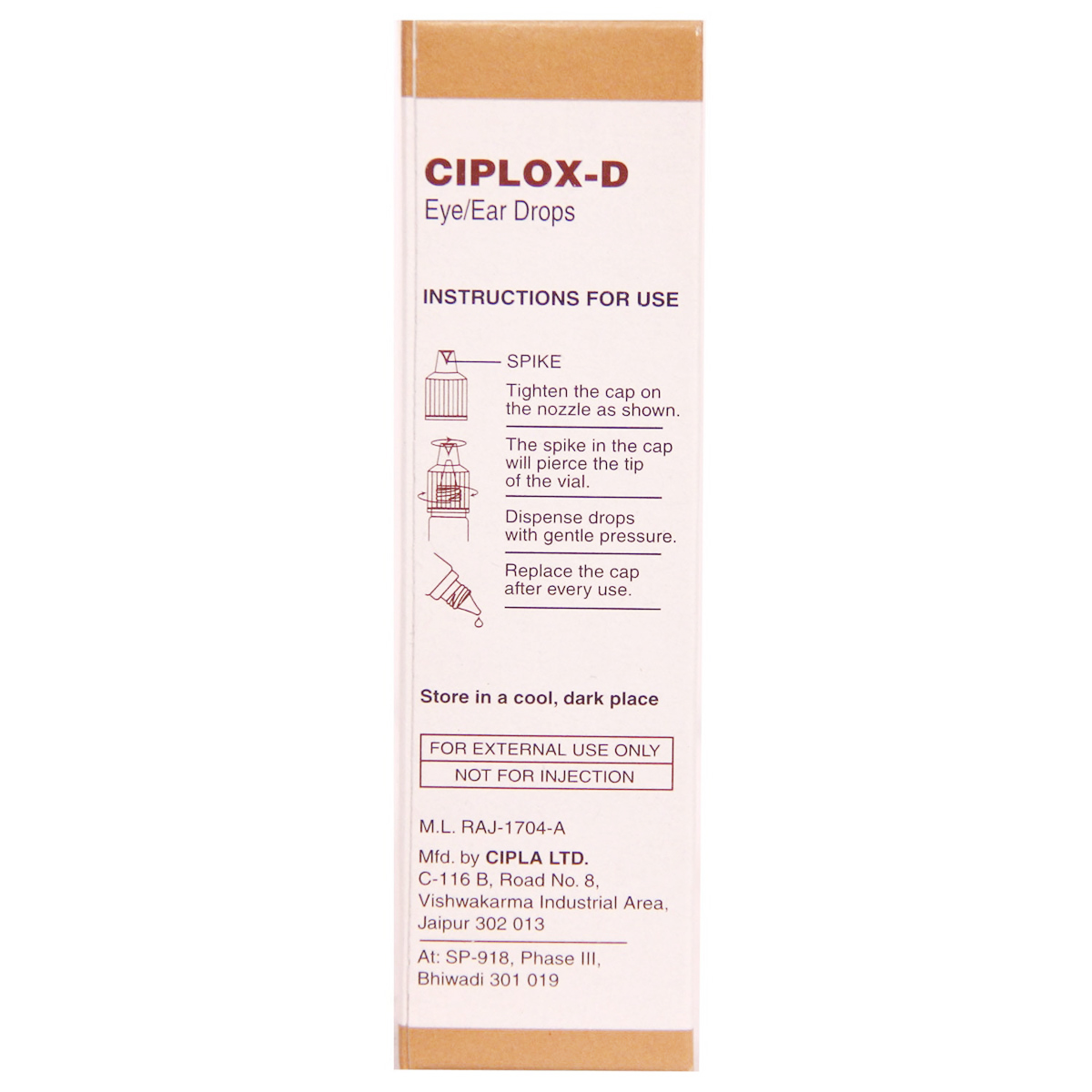 Ciplox-D Eye/Ear Drops 10 ml, Pack of 1 EYE/EAR DROPS Ciplox-D Eye/Ear Drops 10 ml, Pack of 1 EYE/EAR DROPS