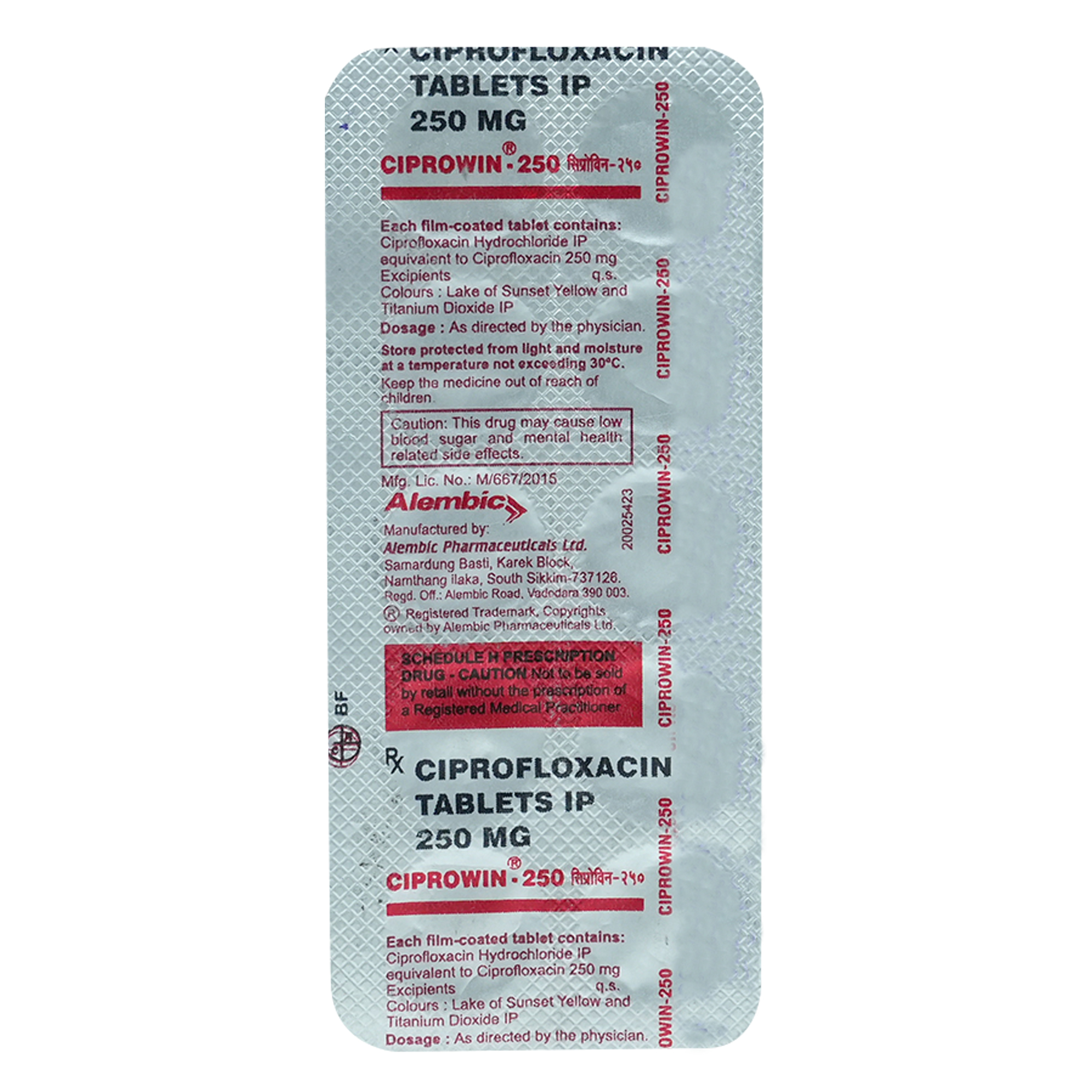 CIPROWIN 250MG TABLET, Pack of 10 TABLETS CIPROWIN 250MG TABLET, Pack of 10 TABLETS