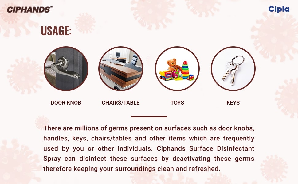 Ciphands Daily Surface Disinfectant Spray, 75 ml, Pack of 1 Ciphands Daily Surface Disinfectant Spray, 75 ml, Pack of 1