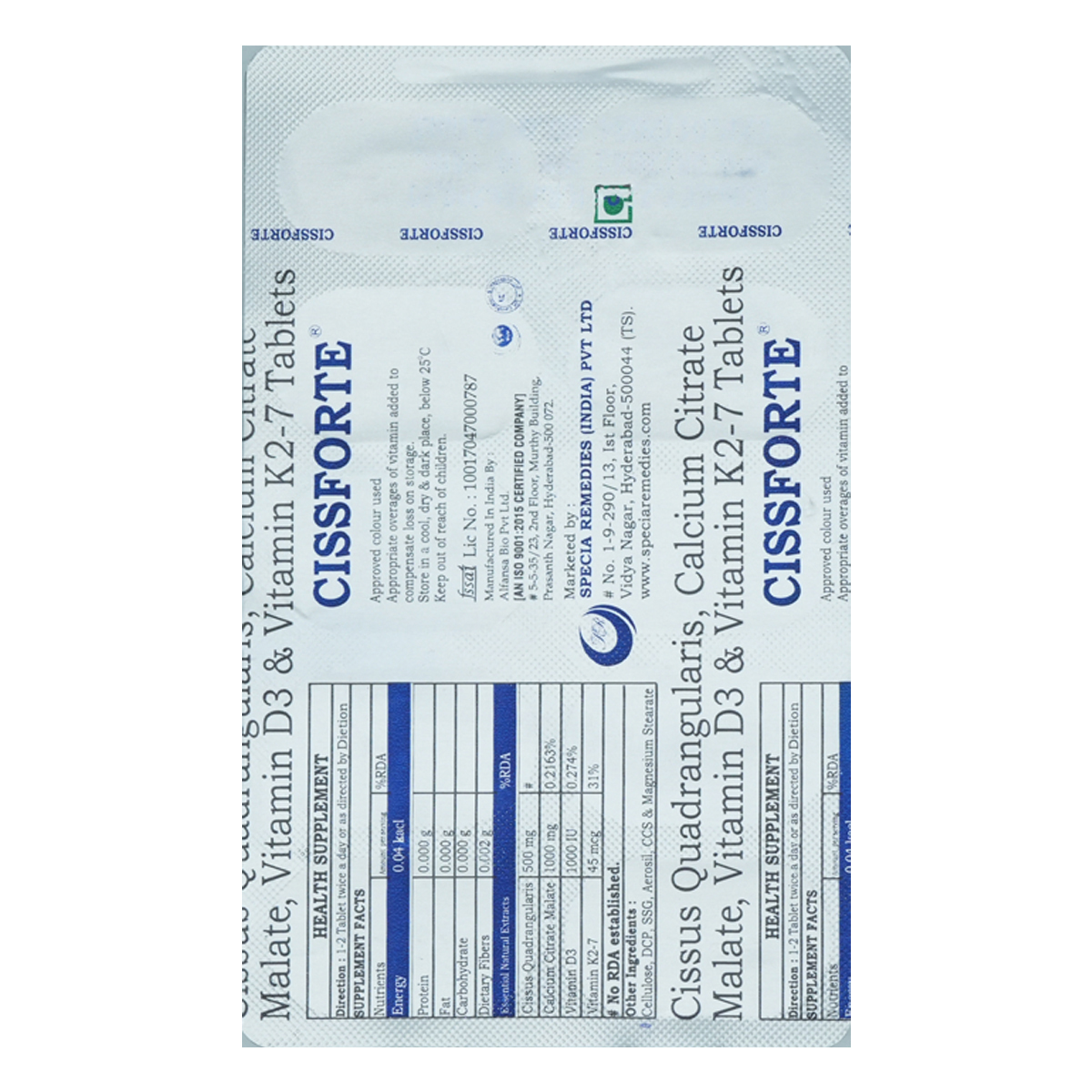 Cissforte Tablet 10's, Pack of 10 TABLETS Cissforte Tablet 10's, Pack of 10 TABLETS