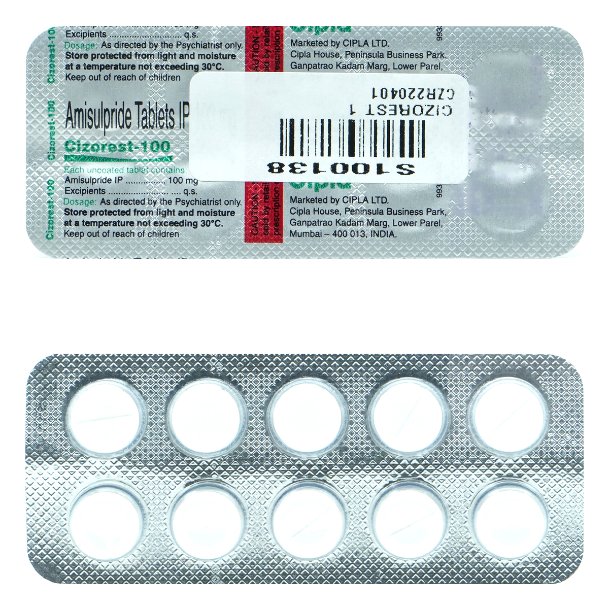 Cizorest-100 Tablet 10's, Pack of 10 TabletS Cizorest-100 Tablet 10's, Pack of 10 TabletS