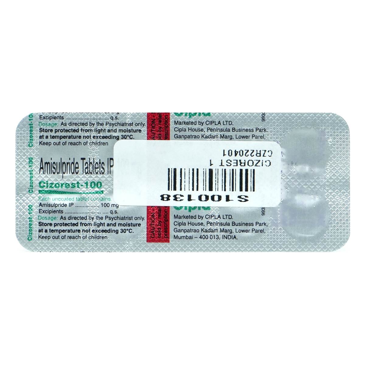 Cizorest-100 Tablet 10's, Pack of 10 TabletS Cizorest-100 Tablet 10's, Pack of 10 TabletS