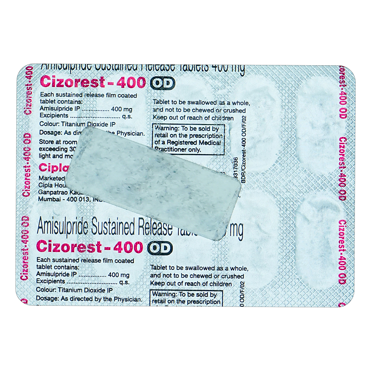 Cizorest-400 OD Tablet 10's, Pack of 10 TabletS Cizorest-400 OD Tablet 10's, Pack of 10 TabletS