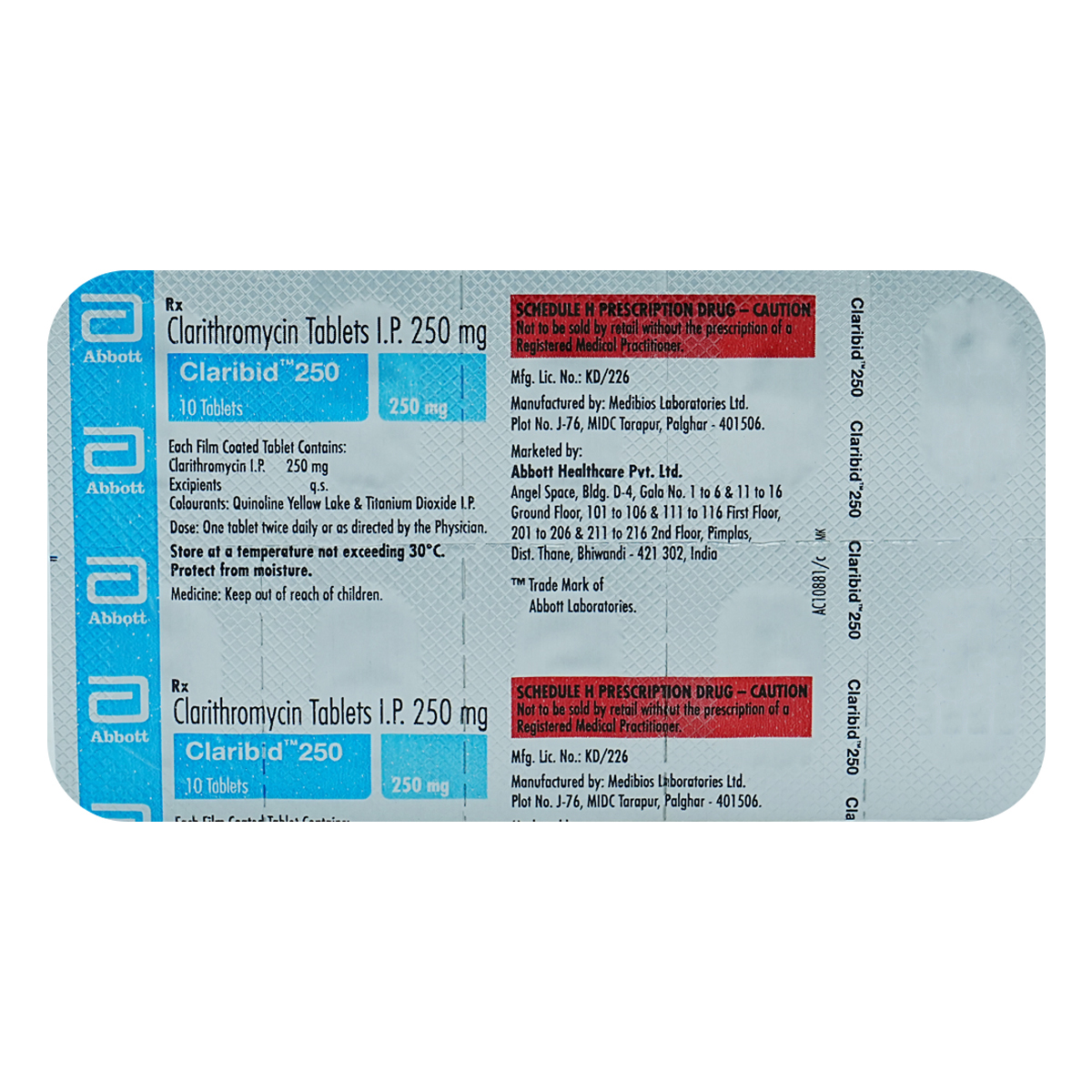 Buy Claribid 250 Tablet 10's Online