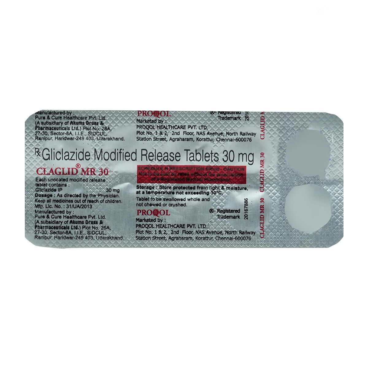 Claglid MR 30 Tablet 10's, Pack of 10 TabletS Claglid MR 30 Tablet 10's, Pack of 10 TabletS